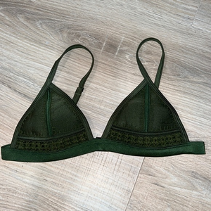 TRIANGL satin‎ green bikini top